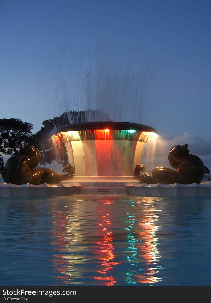 Colourful fountain