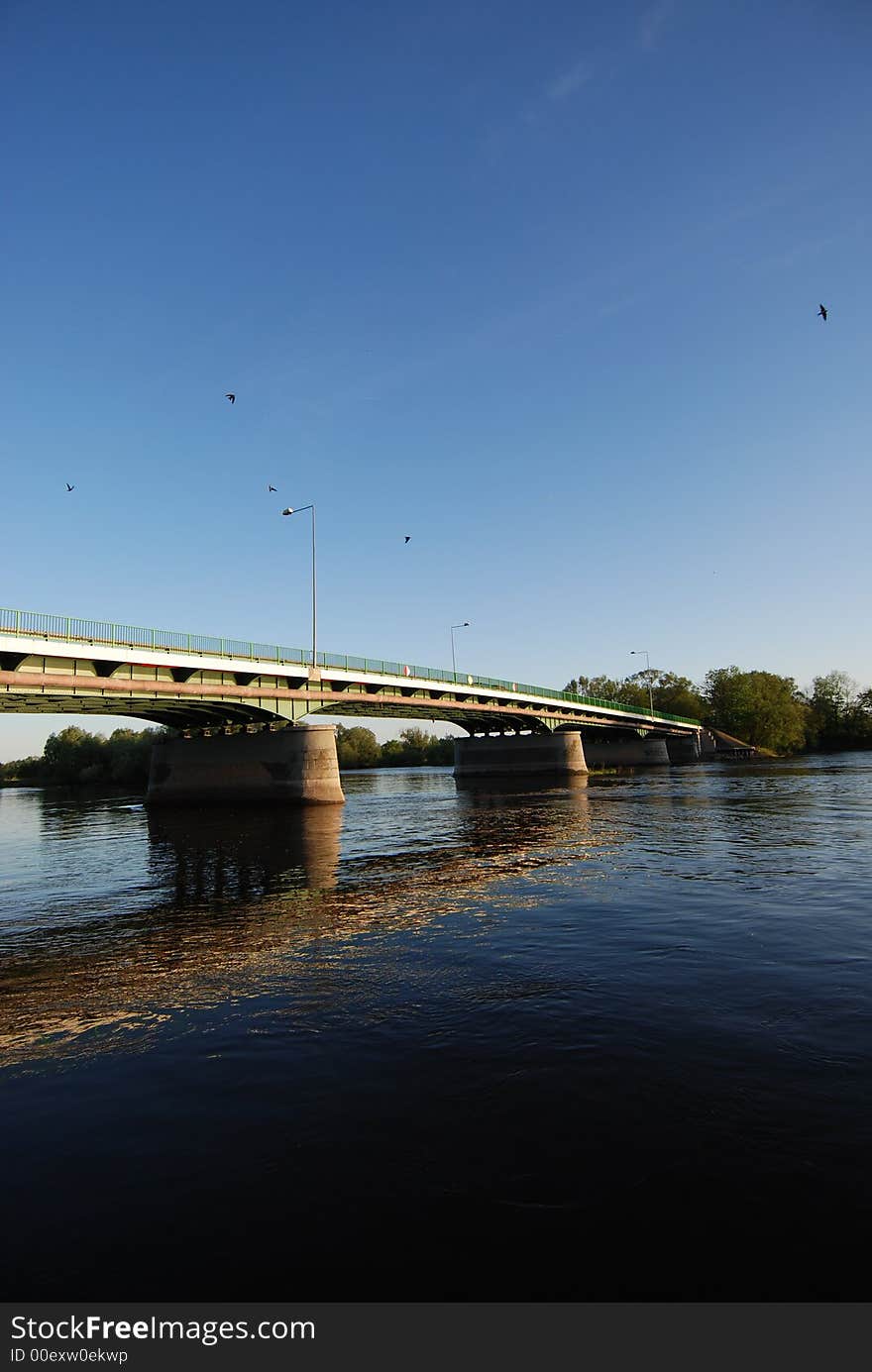 Bridge in the kostrzyn poland. Bridge in the kostrzyn poland