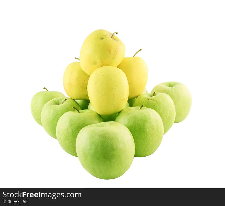 Green and yellow apples