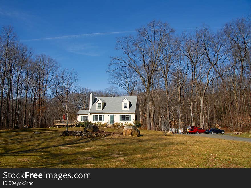 County house in the nature with lots of woods. County house in the nature with lots of woods