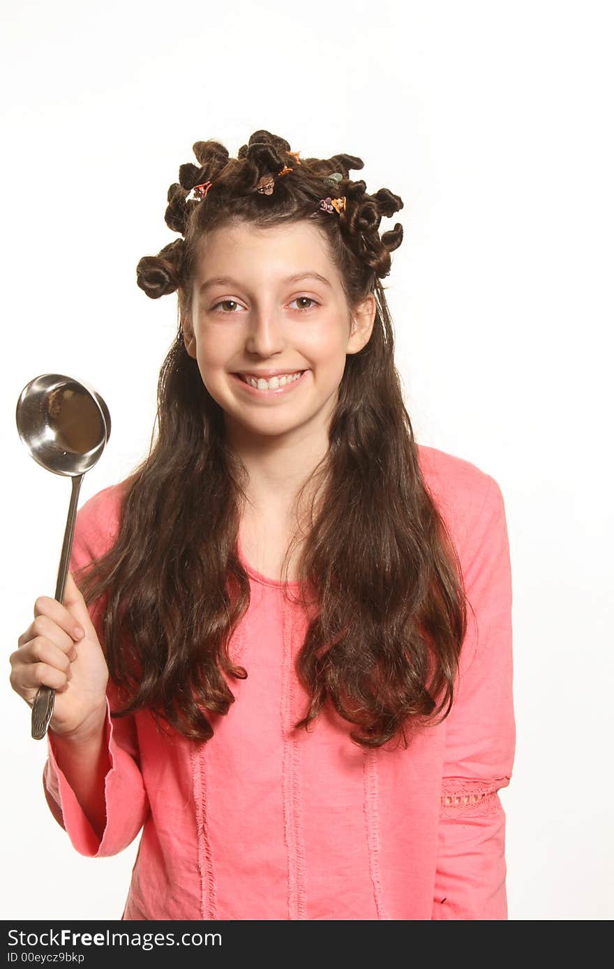 The girl with ladle