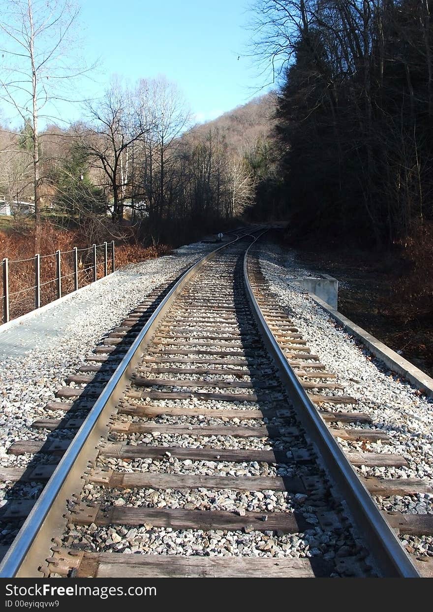 A railrod in the middle of no where. A railrod in the middle of no where