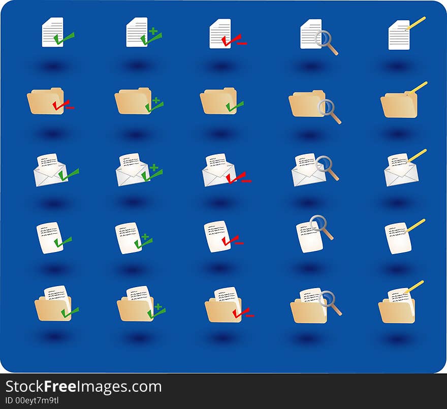 Collection of various office icons. Collection of various office icons