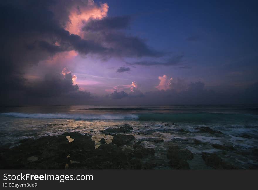 Sunrise on the beach Playa del Carmen. Sunrise on the beach Playa del Carmen