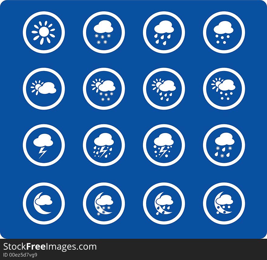 Weather raster iconset. Vector version is available in my portfolio