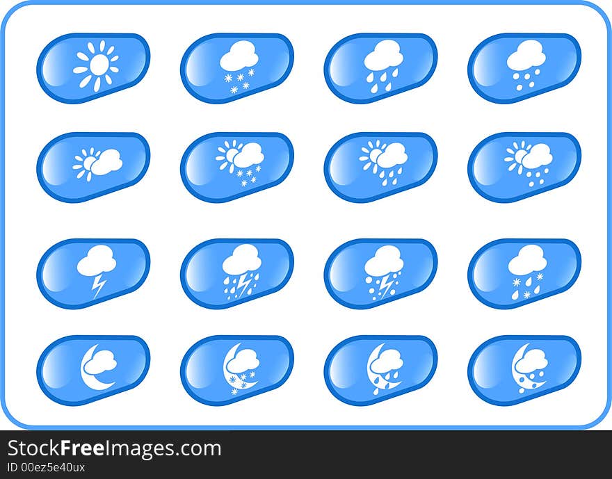 Weather raster iconset. Vector version is available in my portfolio