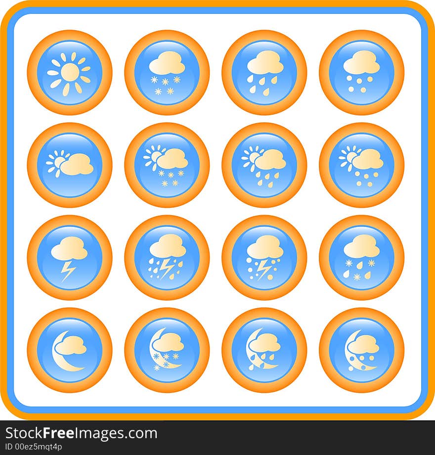 Weather raster iconset. Vector version is available in my portfolio