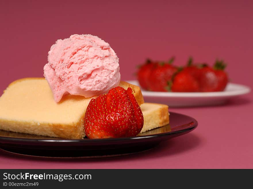 A Pound Cake With Strawberries