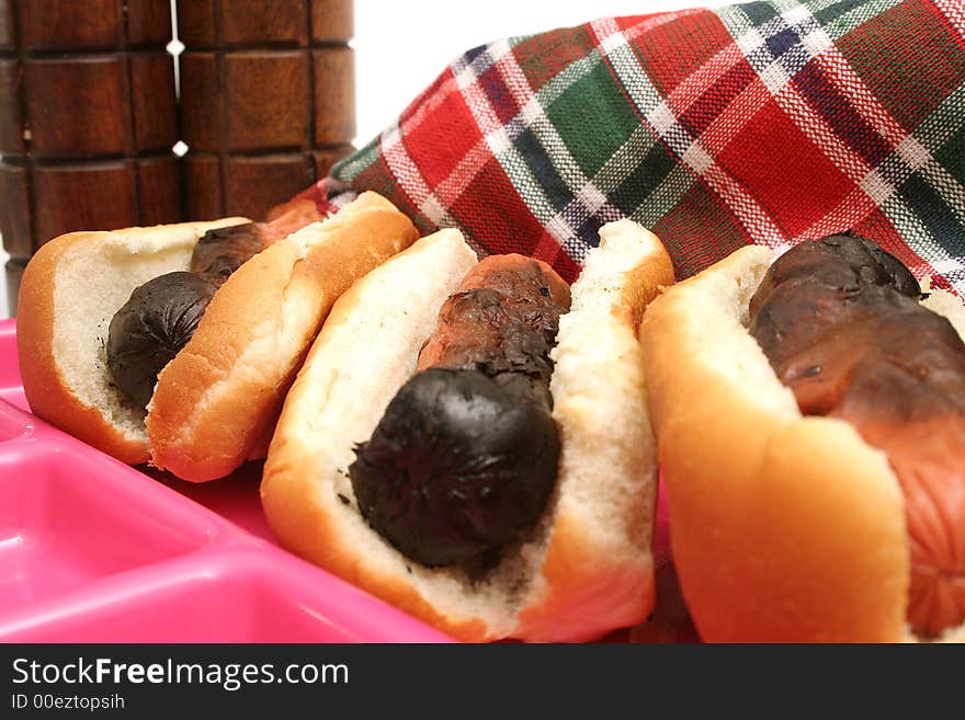 Burnt Hotdogs Upclose