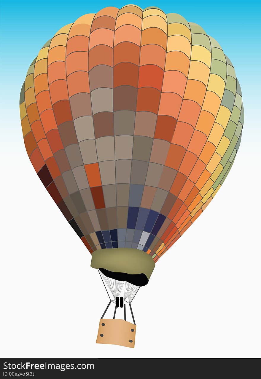 Illustration of balloon with sky background