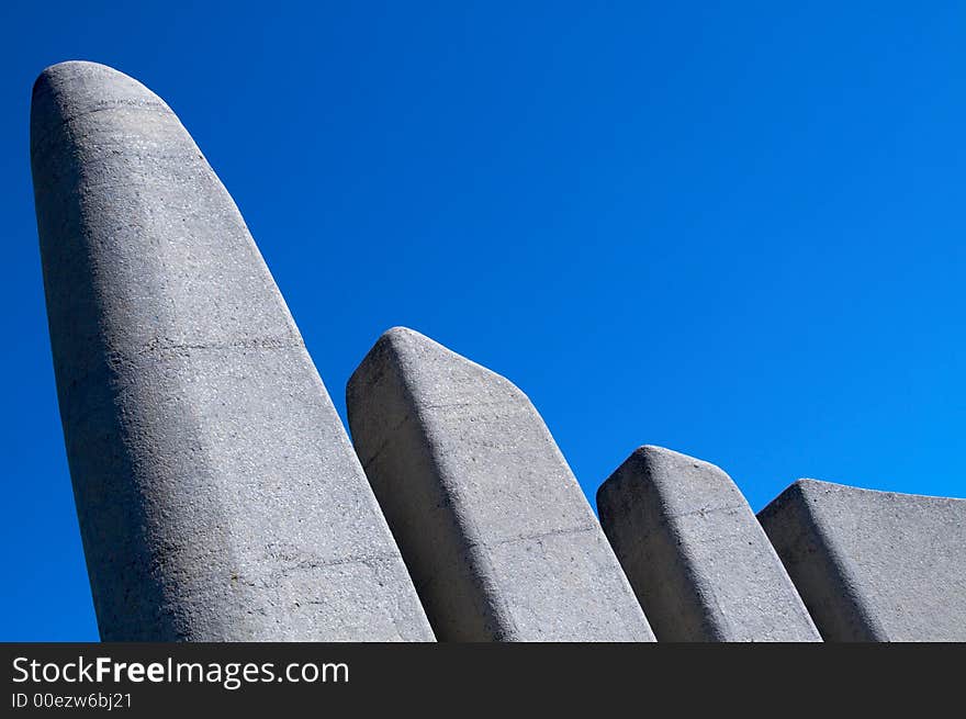 Afrikaans Language Monument shot on blue sky background in Paarl, Western Cape, South Africa