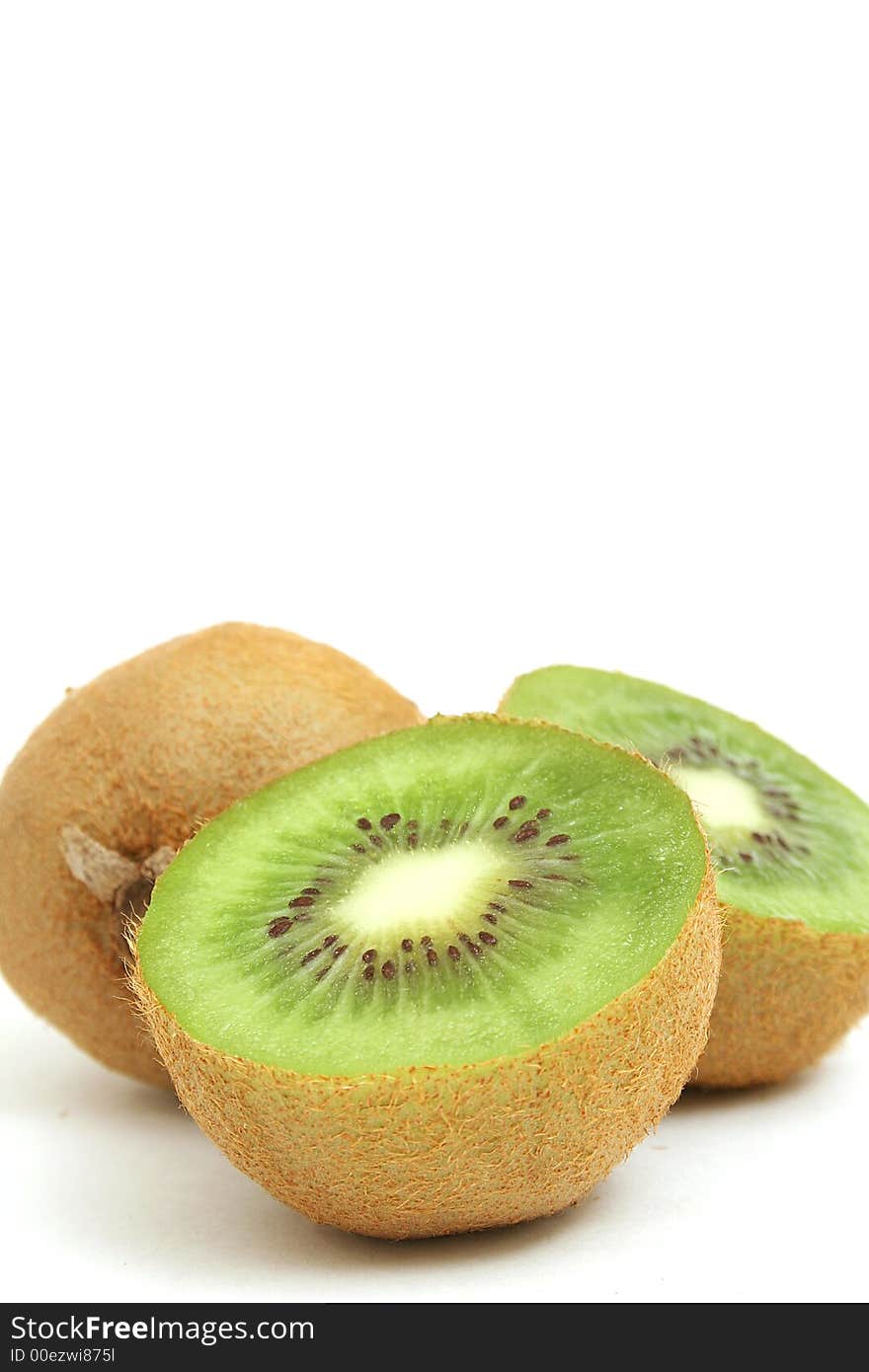 Picture of a kiwis on white vertical