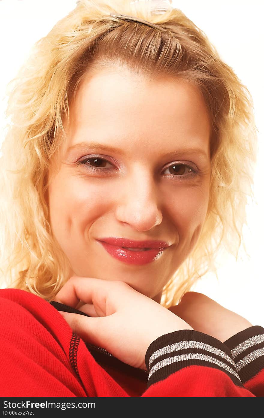 Close-up portrait of a beautiful smilingwoman. Close-up portrait of a beautiful smilingwoman