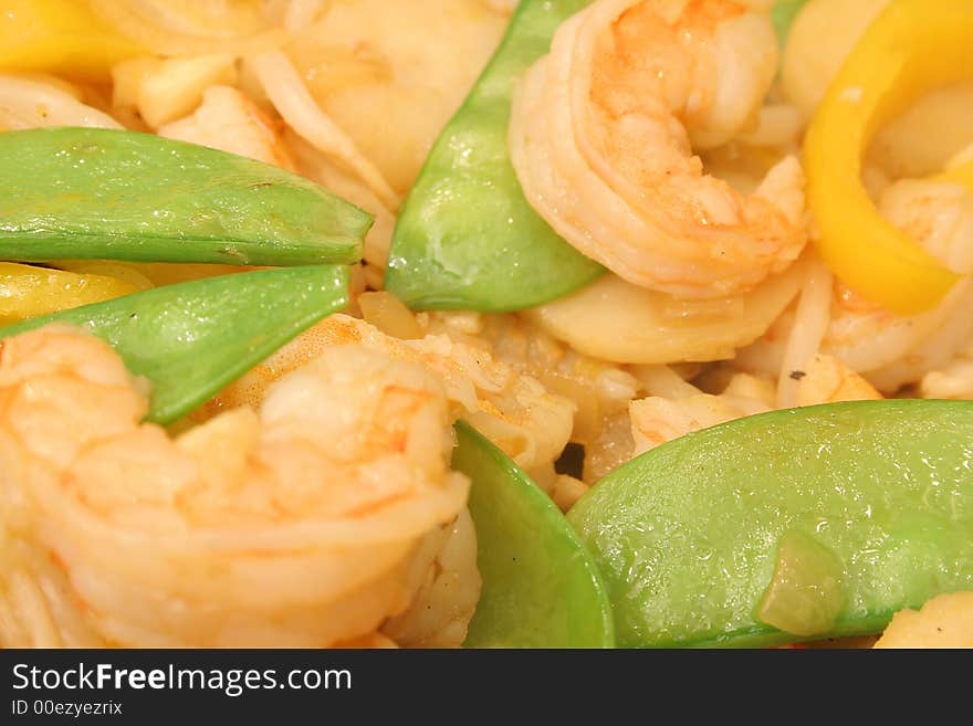 Shrimp stir fry background