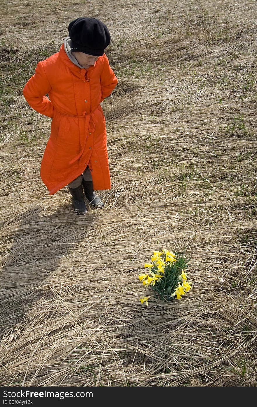 Woman and flowers