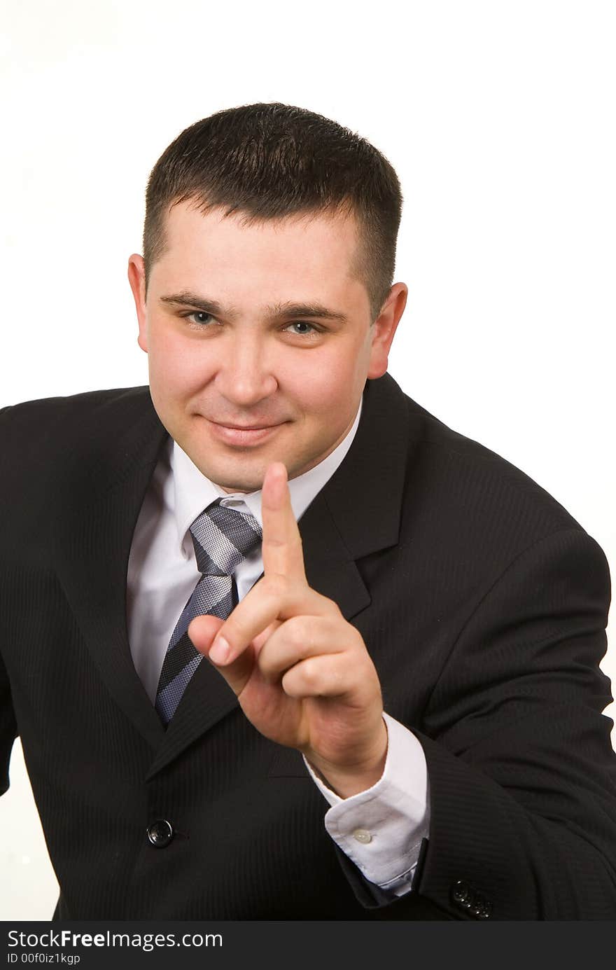 Young man in business over white background. Young man in business over white background