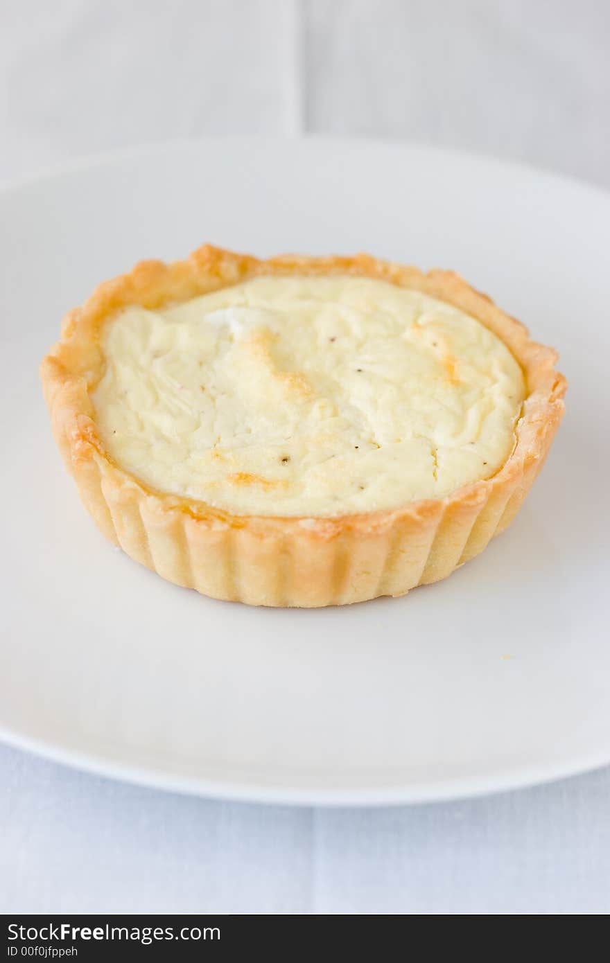 Goat cheese and onion tart with flour crust. Goat cheese and onion tart with flour crust