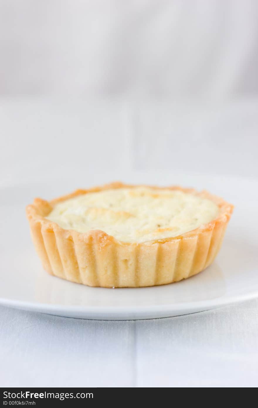 Goat cheese and onion tart with flour crust. Goat cheese and onion tart with flour crust