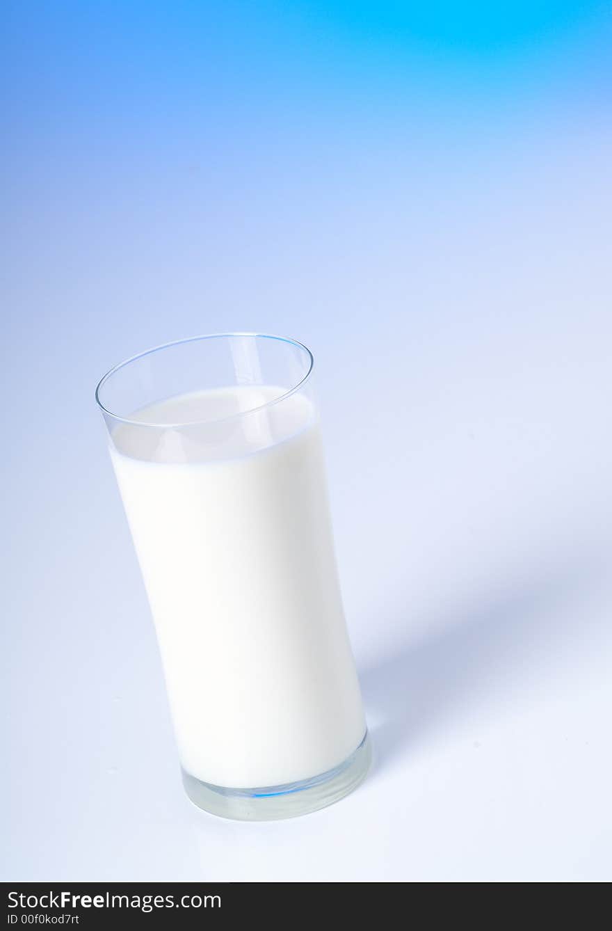 Small glass of fresh milk. Small glass of fresh milk