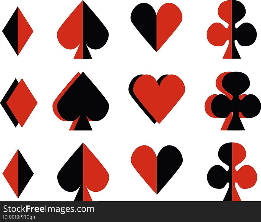 Background with abstract colors of playing cards. Background with abstract colors of playing cards