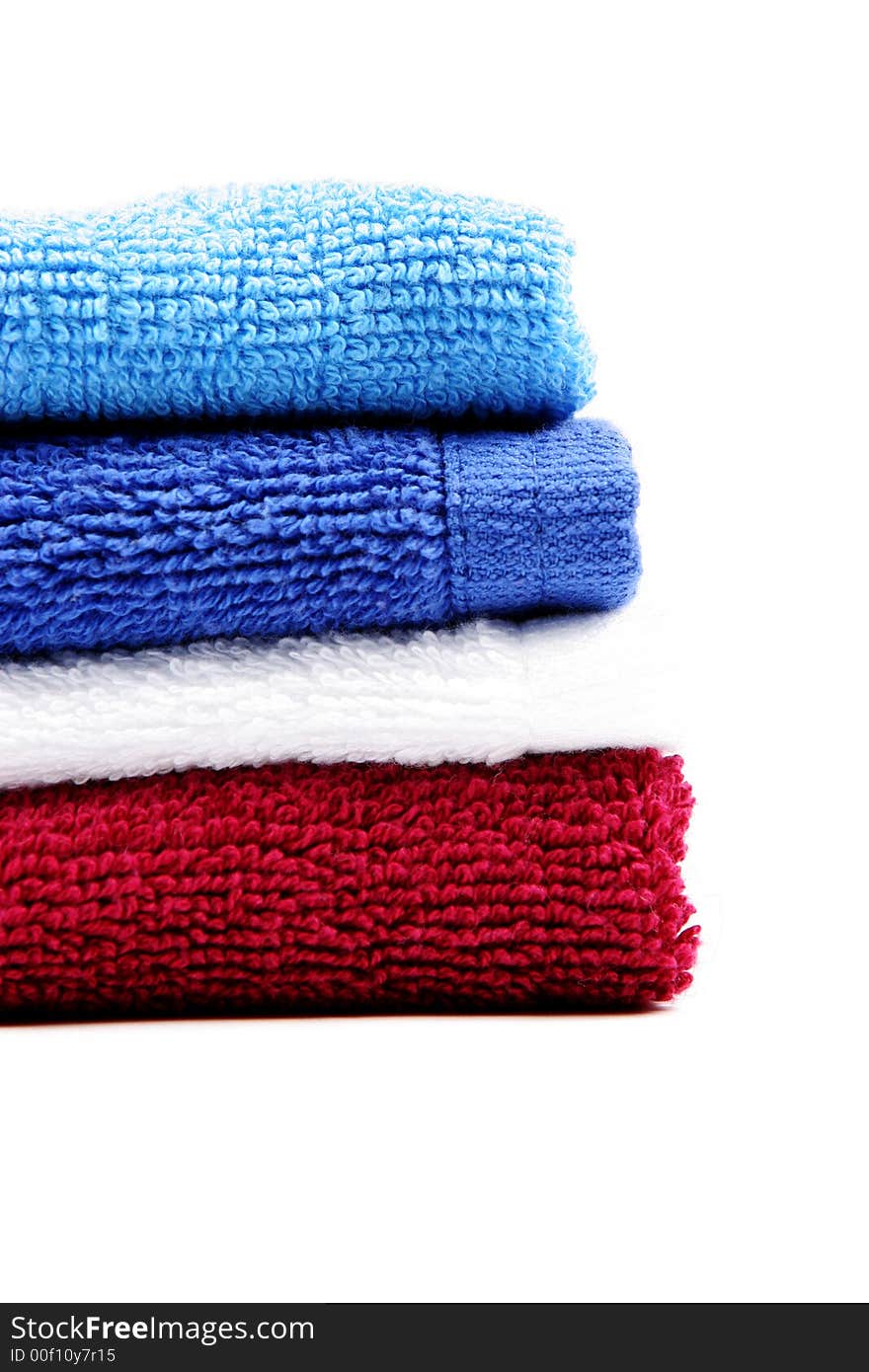 Colorful towels isolated on a white background. Colorful towels isolated on a white background