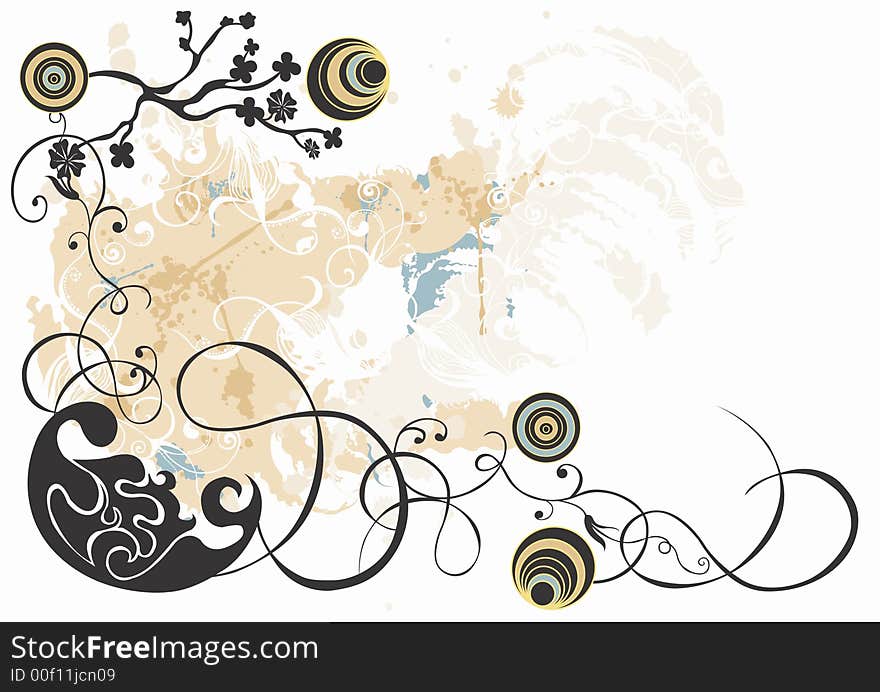 Grungy illustration of a decorative background. Grungy illustration of a decorative background