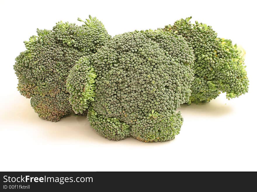 Three heads of broccoli