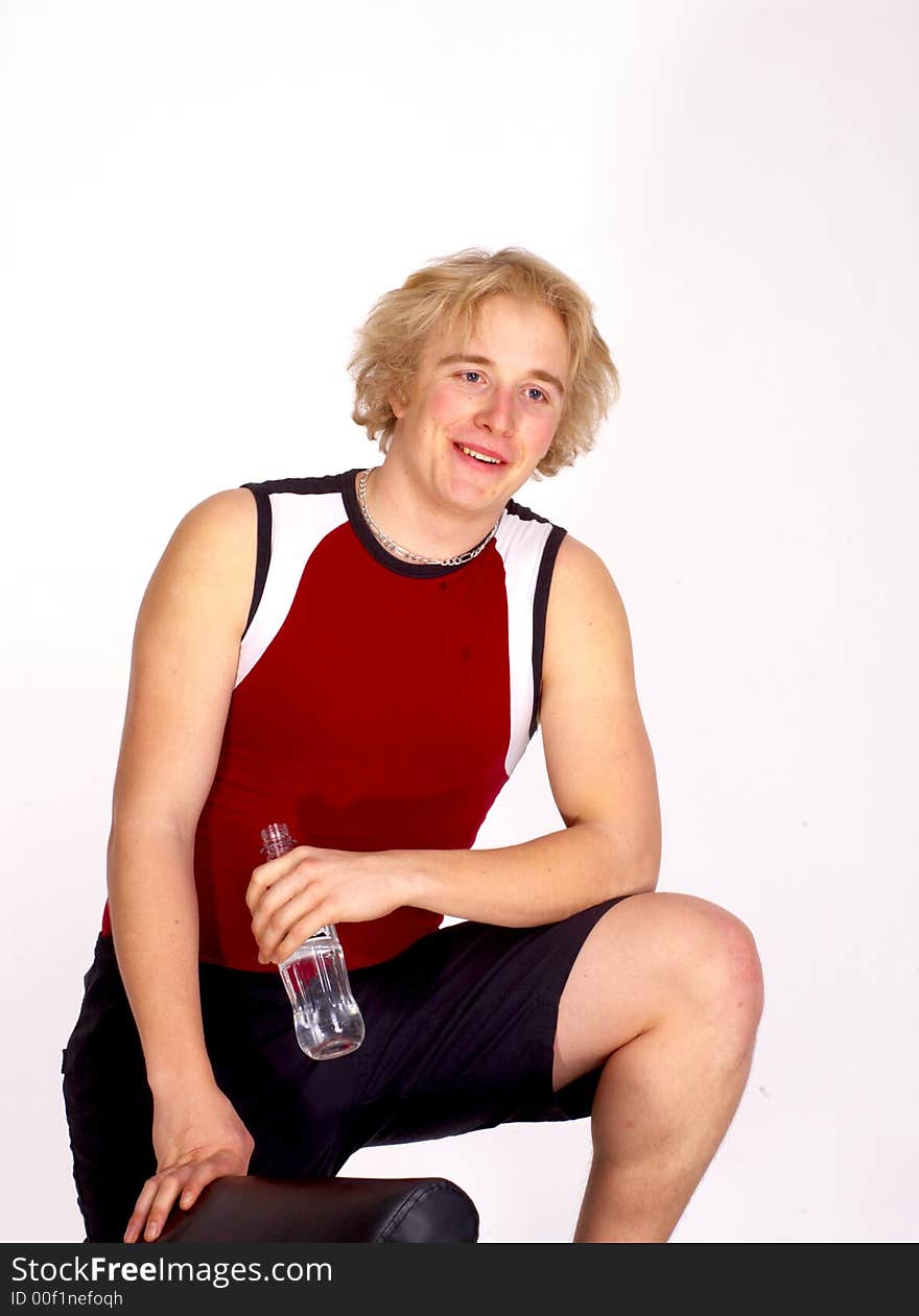 Man exercising at the gym