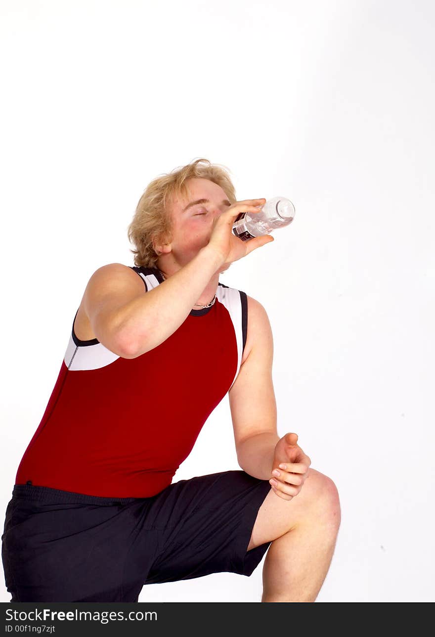 Man exercising at the gym