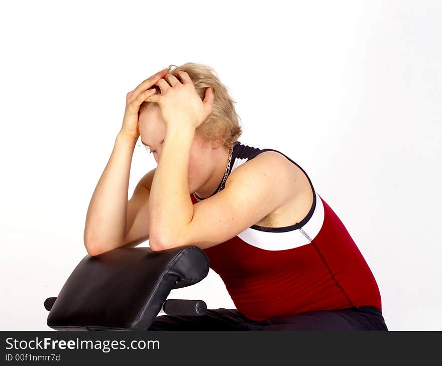 Man exercising at the gym