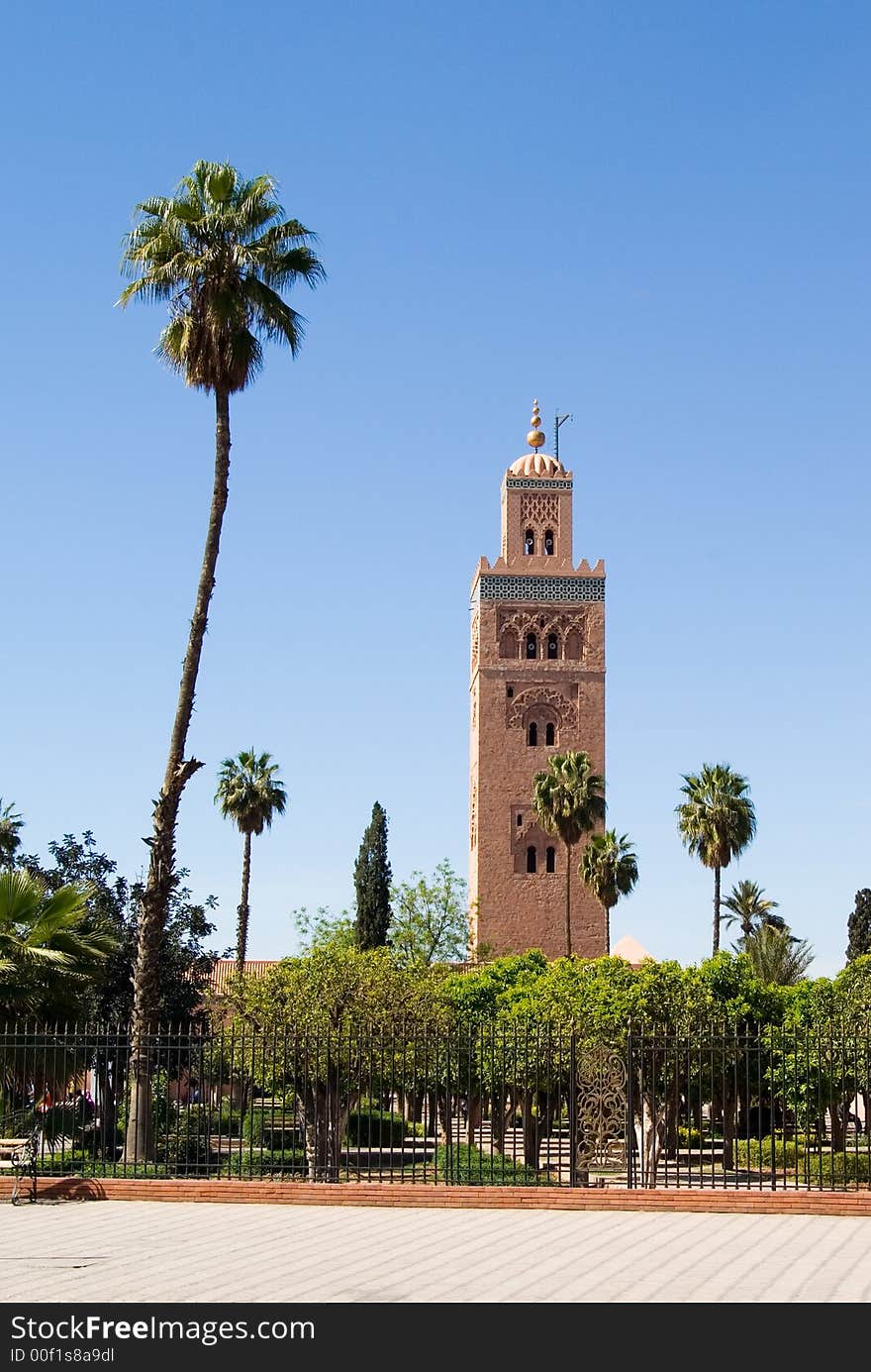 The Koutubia mosque in Marrakech Morocco built in the 11th century. The Koutubia mosque in Marrakech Morocco built in the 11th century