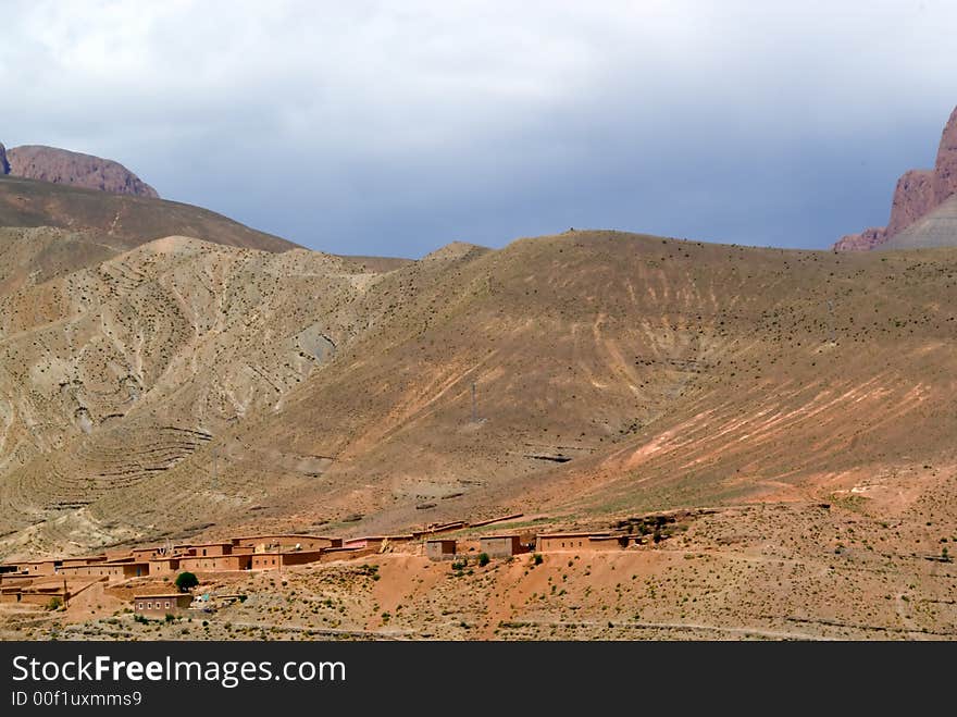 Mud village in the Dades Valley, Morocco. Mud village in the Dades Valley, Morocco