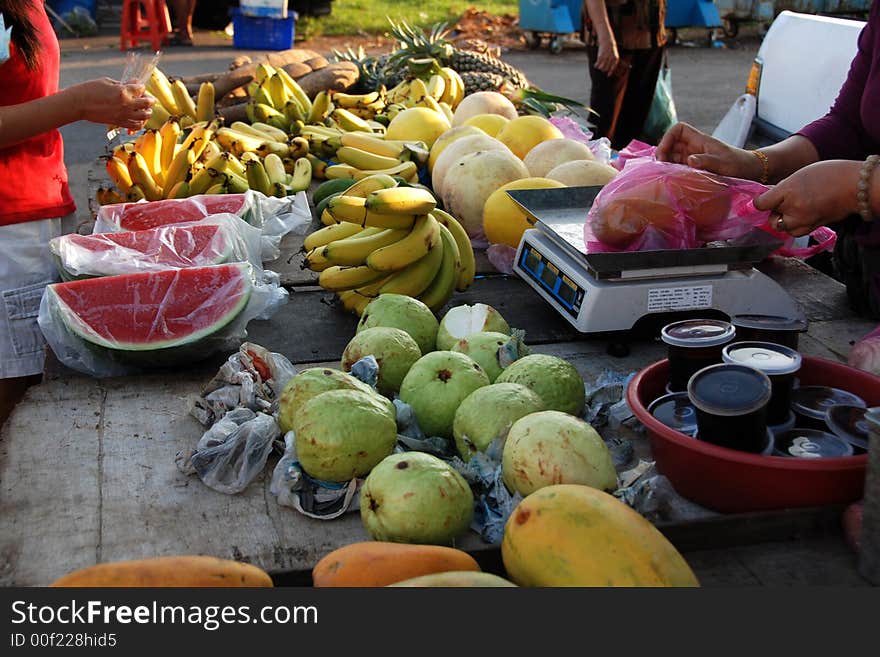 Fruits selling at the market