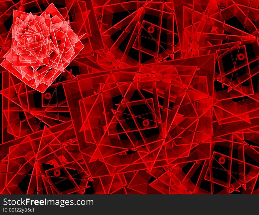 Artistic red triangles ona black background