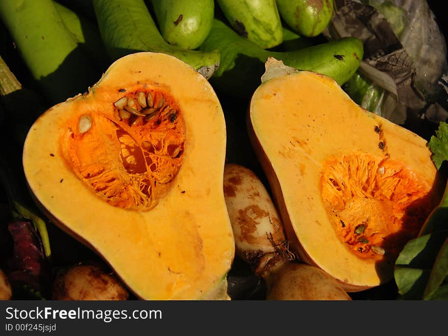 Pumpkins selling at the market