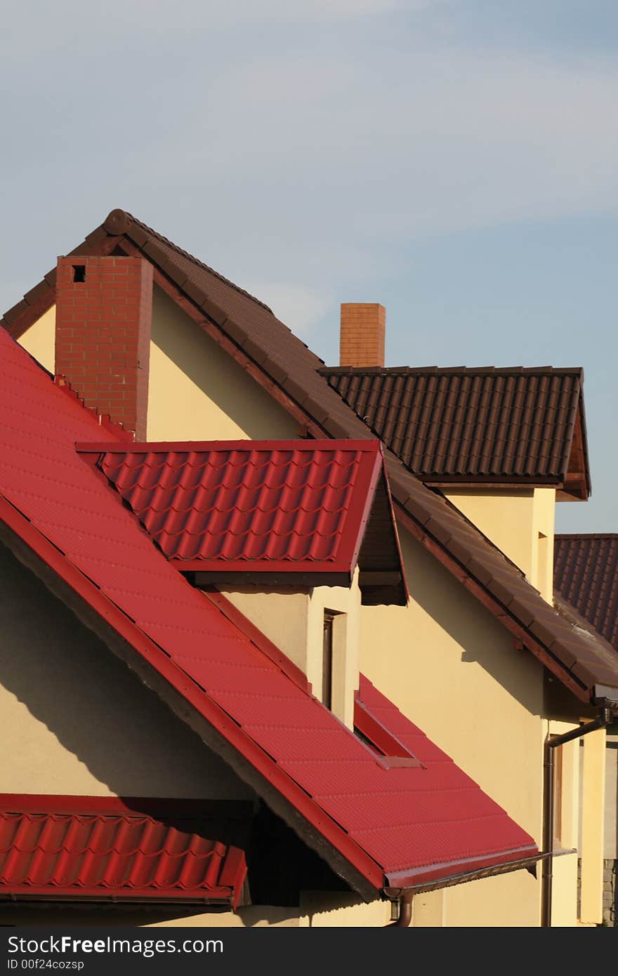 Two roof and blue sky