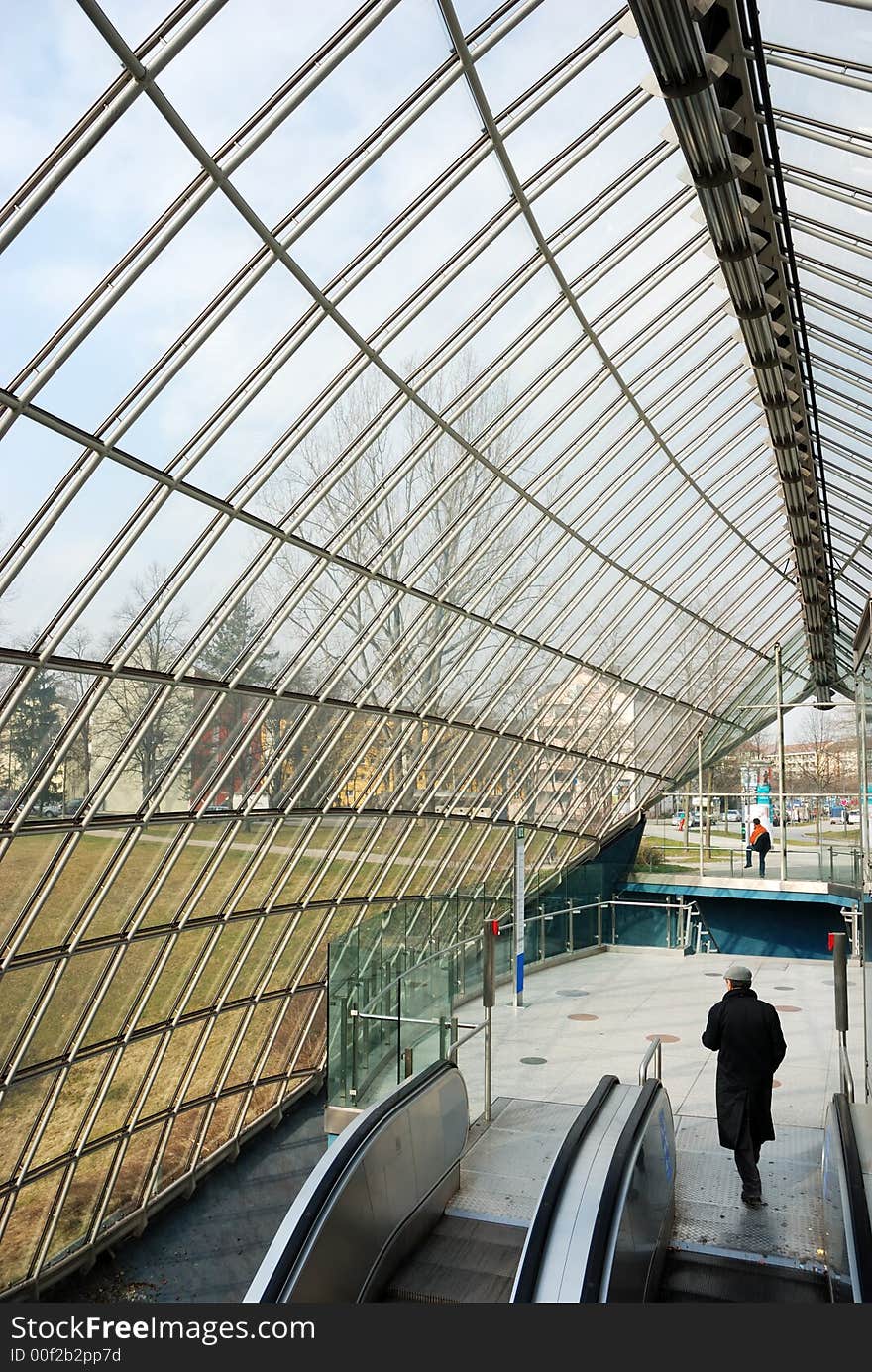 Inside subway station