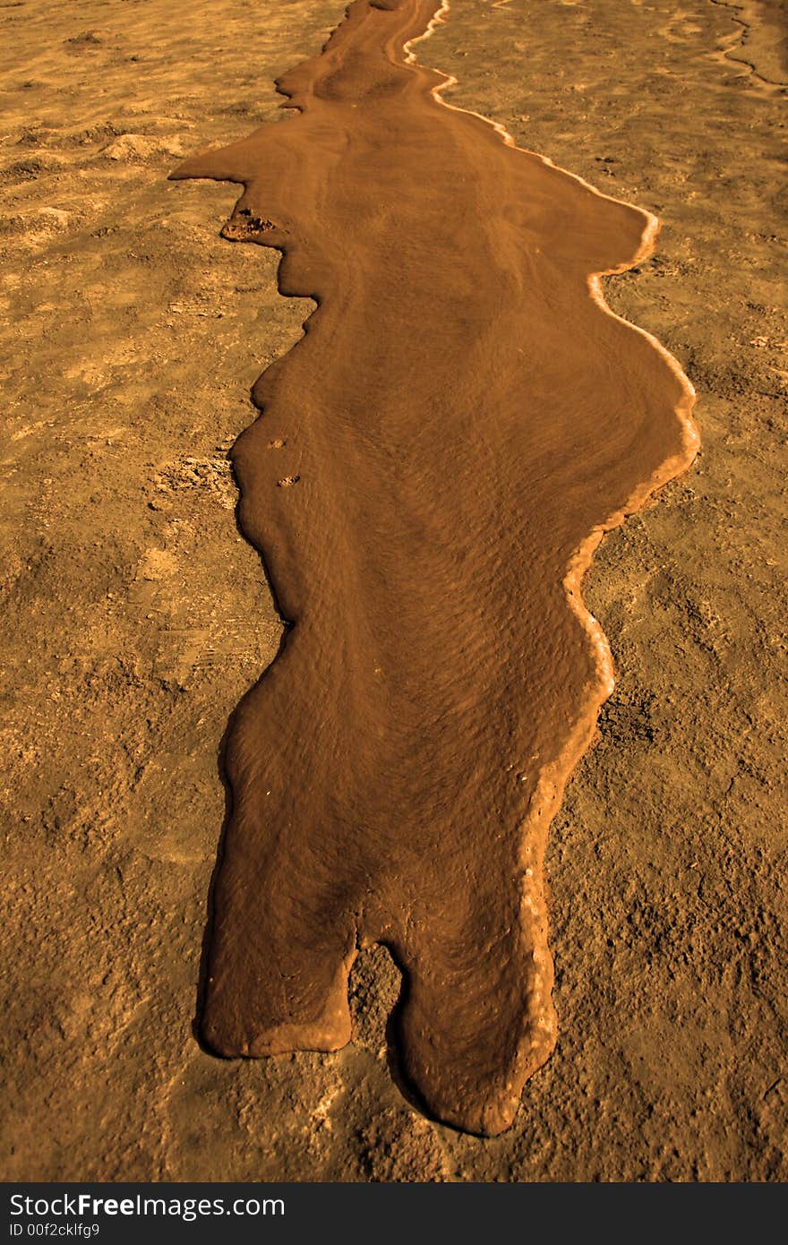 Closeup on a lava river