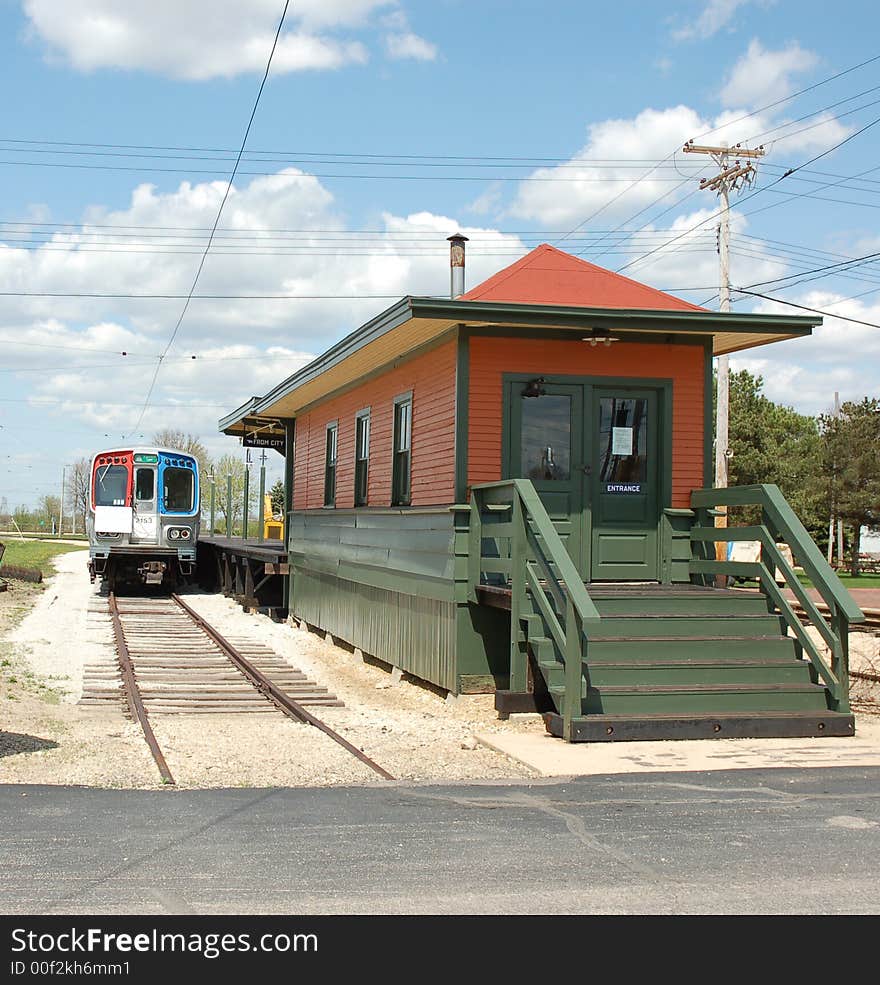 Replica of a Chicago EL train stop, located at the Railroad Museum in Union, IL. Replica of a Chicago EL train stop, located at the Railroad Museum in Union, IL.