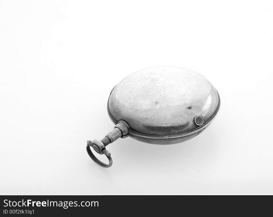 Pocket watch on a white background