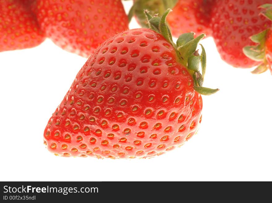 Red strawberries on white back ground. Red strawberries on white back ground