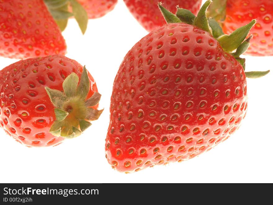 Few strawberries on white background. Few strawberries on white background