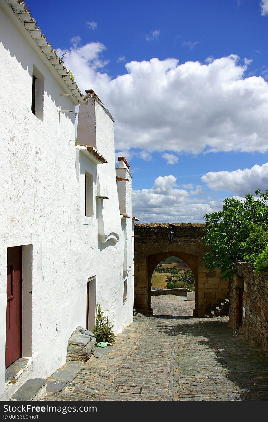 Street of monsaraz old village district of Évora portugal in alentejo region.