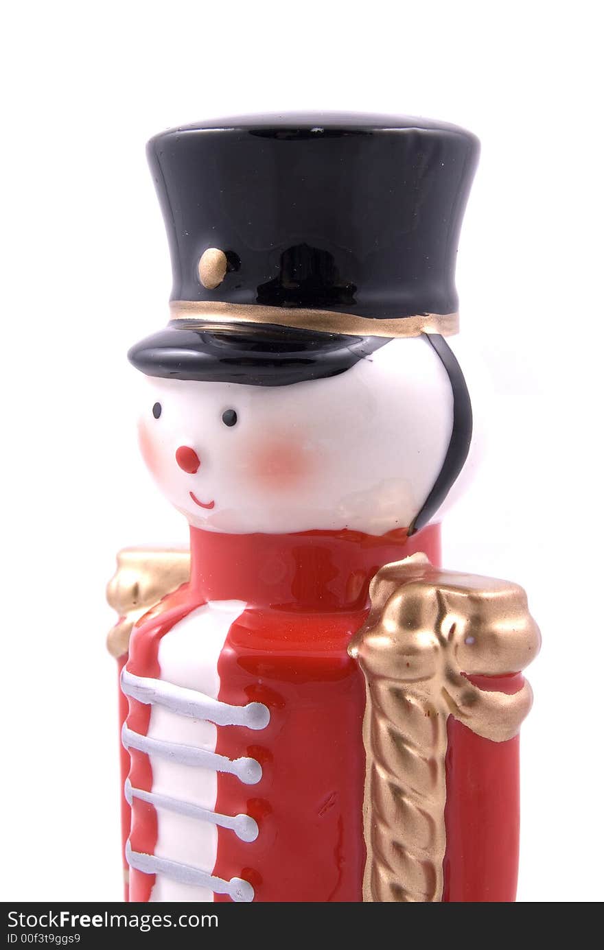 Close up of a Toy Soldier on white background