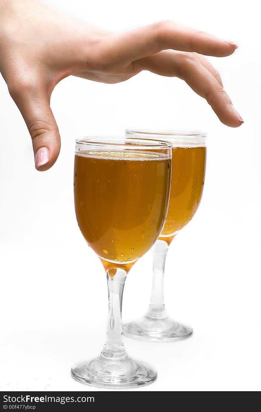 Glasses with beer. isolated on white