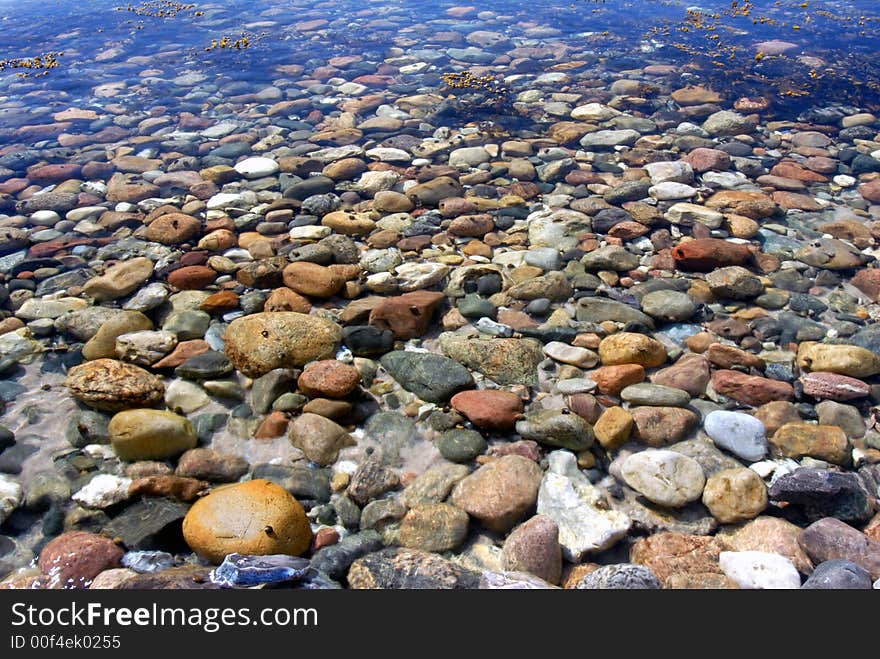 Color stones beneath the sea