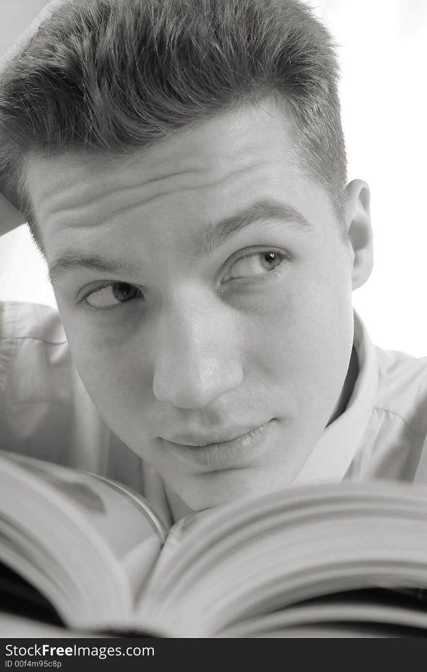 Portrait student with book