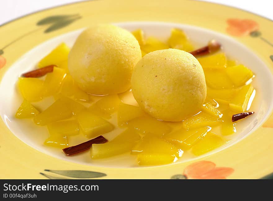 Groats balls with mango fruit