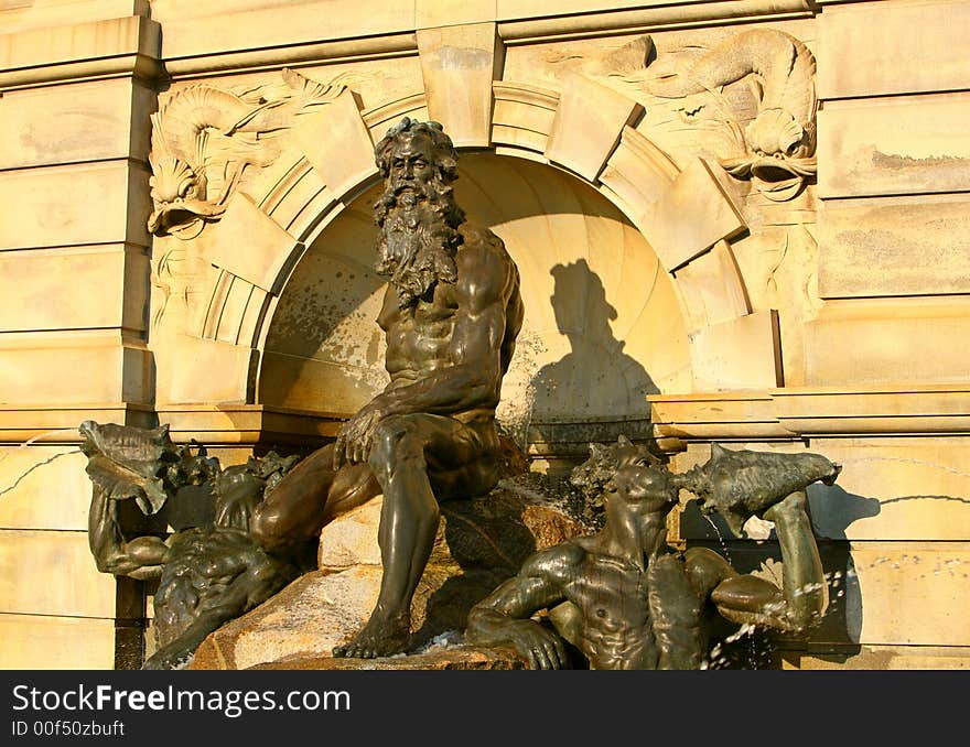 Neptune's Fountain in front of the Library of Congress.