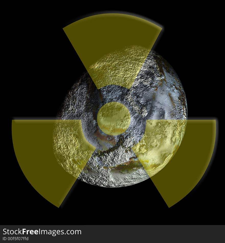 3D computer Icon - RadioActive illustration